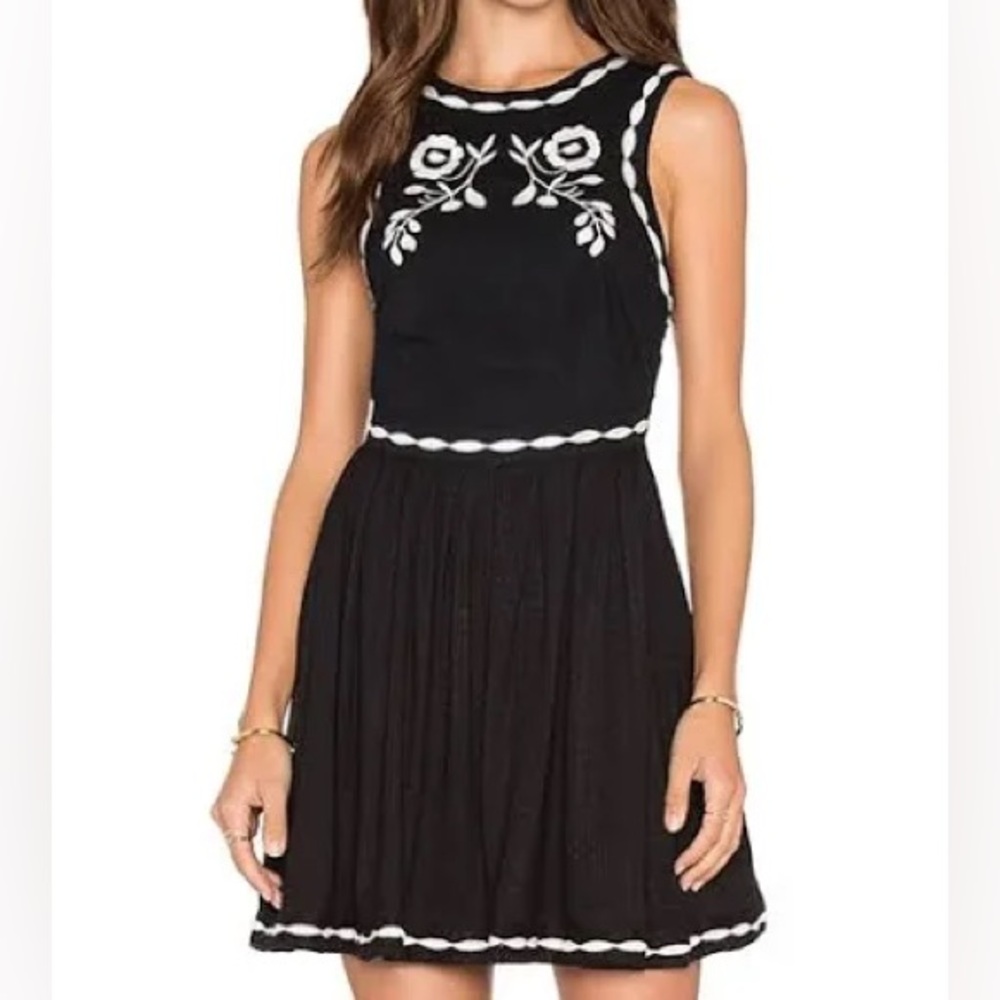 Free People birds of a feather embroidered dress